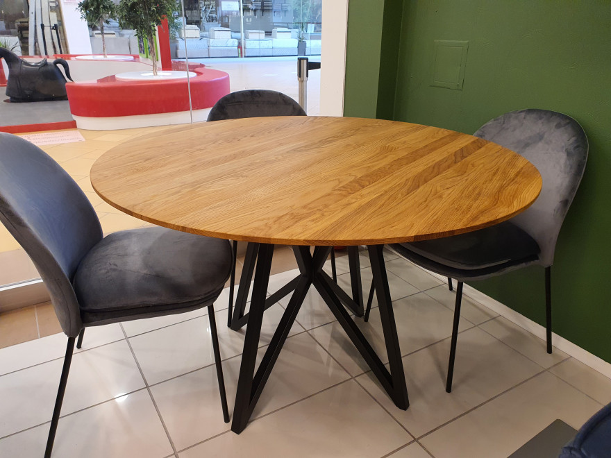 Apaļš galds ozolkoka D 110cm KRUM