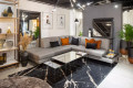 Rugs with a marble pattern PIETRA BLACK HONEY