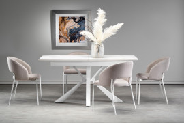 extendable table 160-200, white marble VALDI