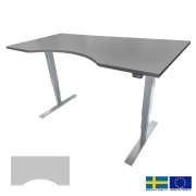 Electric height adjustable desk BRANDO Ergo, gray/graphite, 160x80 cm