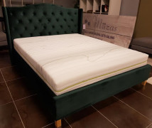 zaļa divguļama gulta 160cm Aspen