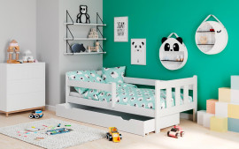 NELLA balta bērnu gulta ar atvilktni