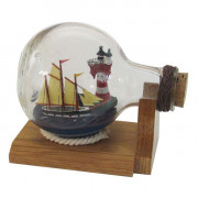 Bottle-ship, Ship & lighthouse Nr.4013