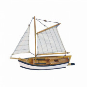 Wooden fishing boat with sails 5138