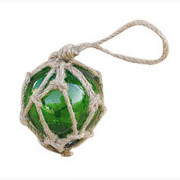 Dekoratīvā stikla bumba Zvejas tīklam- Zaļa