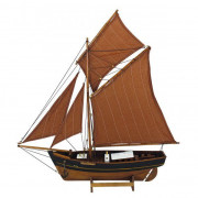 Wooden fishing boat with sails 5131